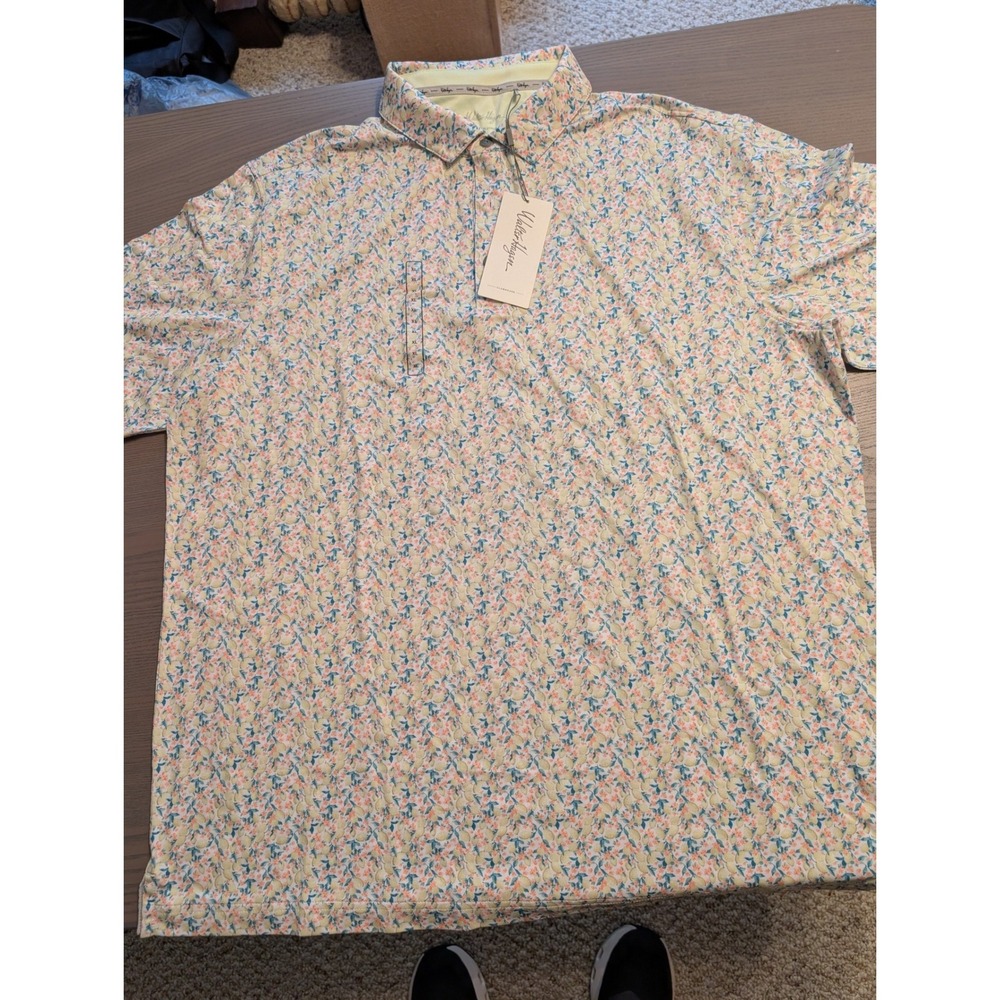 NWT Walter Hagen Mens XL Clubhouse Performance Polo Fresco Lemon Sorbet